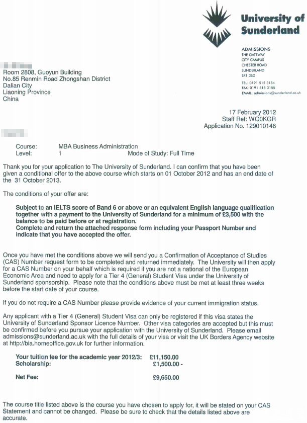 英国桑德兰大学院硕士申请条件