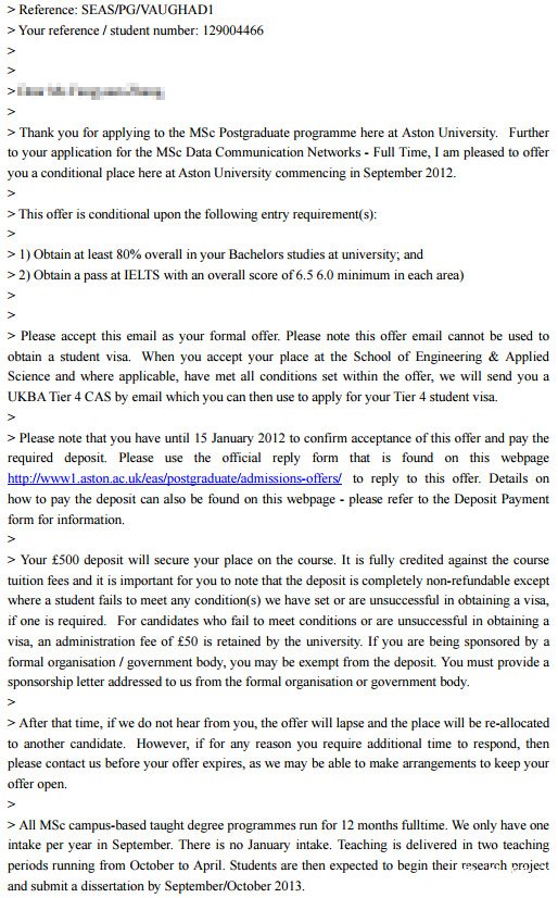 英国阿斯顿大学本科申请条件